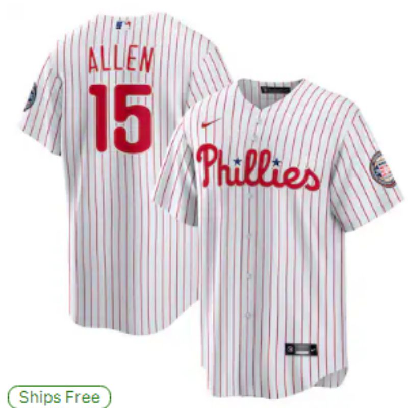 Men 2025 Philadelphia Phillies #15 Allen White Stripe Game Nike MLB Jersey style 01